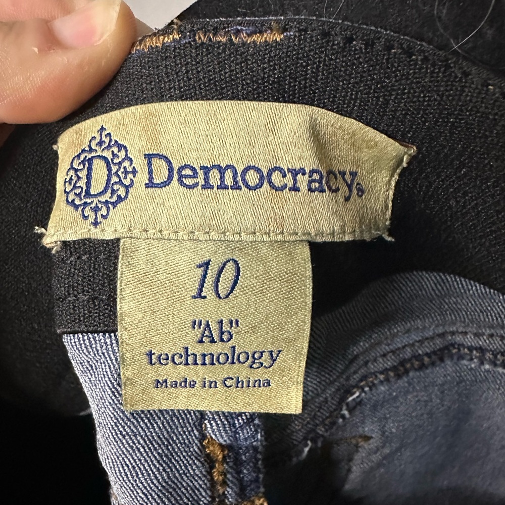 Democracy "Ab"solution® High Rise Distressed Blue Denim Skinny Jeans - Picture 7 of 8